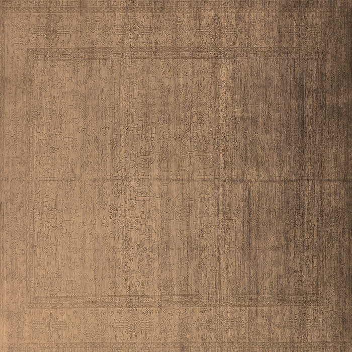 Square Machine Washable Oriental Brown Industrial Rug, wshurb2018brn