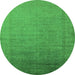 Round Oriental Green Industrial Rug, urb2018grn