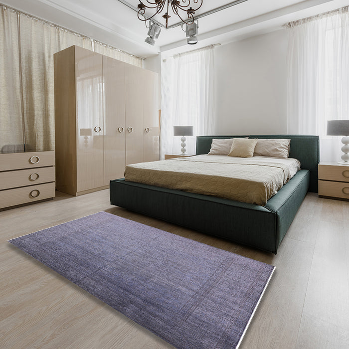 Machine Washable Industrial Modern Grape Purple Rug in a Bedroom, wshurb2018