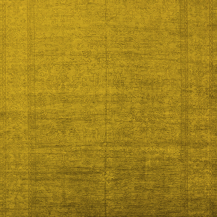 Machine Washable Oriental Yellow Industrial Rug, wshurb2018yw