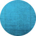 Round Oriental Light Blue Industrial Rug, urb2018lblu