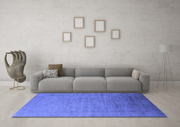 Machine Washable Oriental Blue Industrial Rug in a Living Room, wshurb2018blu