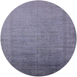 Round Mid-Century Modern Purple Oriental Rug, urb2018