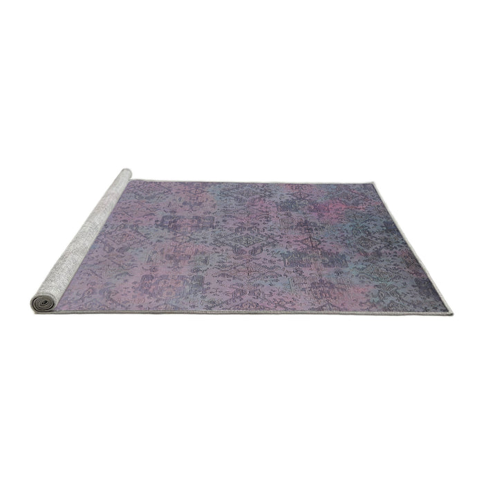 Sideview of Machine Washable Industrial Modern French Lilac Purple Rug, wshurb2019