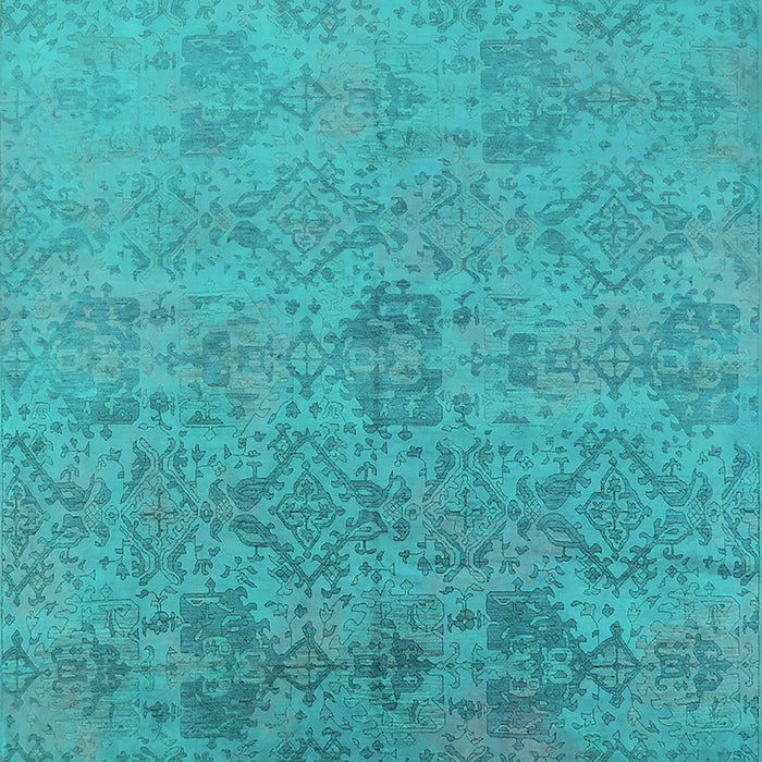 Machine Washable Oriental Turquoise Industrial Area Rugs, wshurb2019turq
