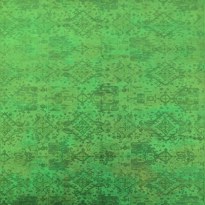 Square Oriental Green Industrial Rug, urb2019grn