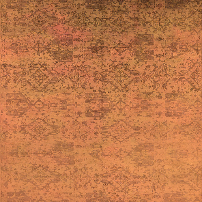 Square Oriental Orange Industrial Rug, urb2019org