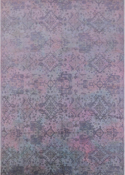 Machine Washable Industrial Modern French Lilac Purple Rug, wshurb2019