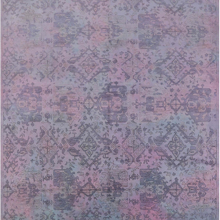 Machine Washable Industrial Modern French Lilac Purple Rug, wshurb2019