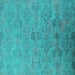 Square Oriental Turquoise Industrial Rug, urb2019turq