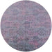 Round Machine Washable Industrial Modern French Lilac Purple Rug, wshurb2019