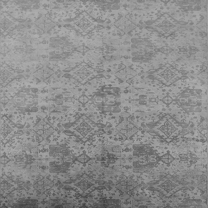Square Machine Washable Oriental Gray Industrial Rug, wshurb2019gry