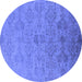 Round Oriental Blue Industrial Rug, urb2019blu