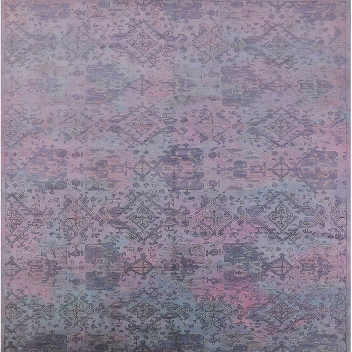 Square Mid-Century Modern French Lilac Purple Oriental Rug, urb2019