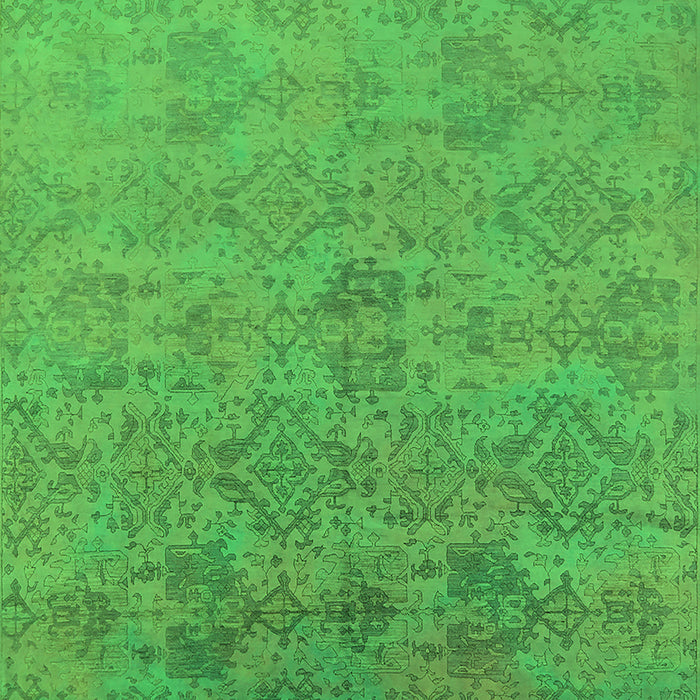 Machine Washable Oriental Green Industrial Area Rugs, wshurb2019grn