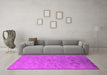 Machine Washable Oriental Pink Industrial Rug in a Living Room, wshurb2019pnk