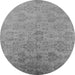 Round Machine Washable Oriental Gray Industrial Rug, wshurb2019gry