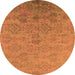 Round Oriental Orange Industrial Rug, urb2019org