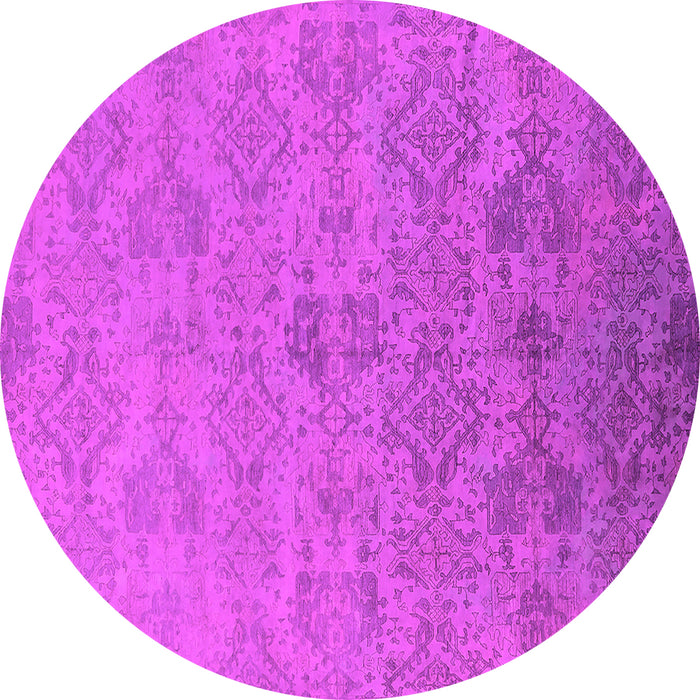 Round Oriental Pink Industrial Rug, urb2019pnk