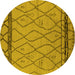 Round Solid Yellow Modern Rug, urb2020yw