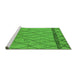 Sideview of Machine Washable Solid Green Modern Area Rugs, wshurb2020grn