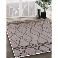 Mid-Century Modern Puce Purple Solid Rug, urb2020