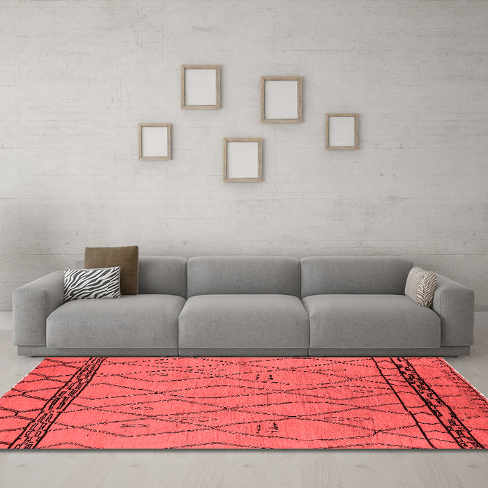 Modern Red Washable Rugs
