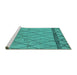 Sideview of Machine Washable Solid Turquoise Modern Area Rugs, wshurb2020turq