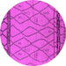 Round Machine Washable Solid Pink Modern Rug, wshurb2020pnk