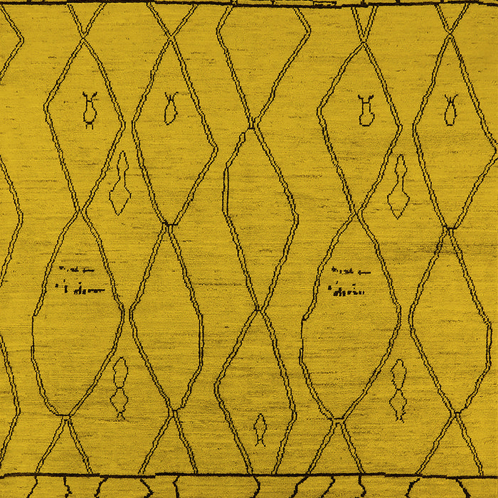 Machine Washable Solid Yellow Modern Rug, wshurb2020yw