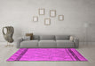 Machine Washable Solid Pink Modern Rug in a Living Room, wshurb2020pnk