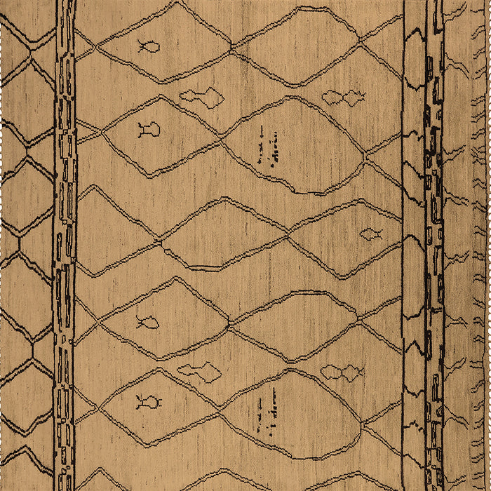 Square Machine Washable Solid Brown Modern Rug, wshurb2020brn