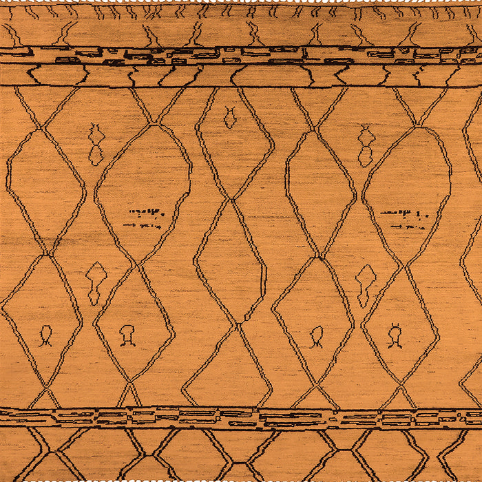 Square Solid Orange Modern Rug, urb2020org