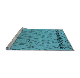Sideview of Machine Washable Solid Light Blue Modern Rug, wshurb2020lblu