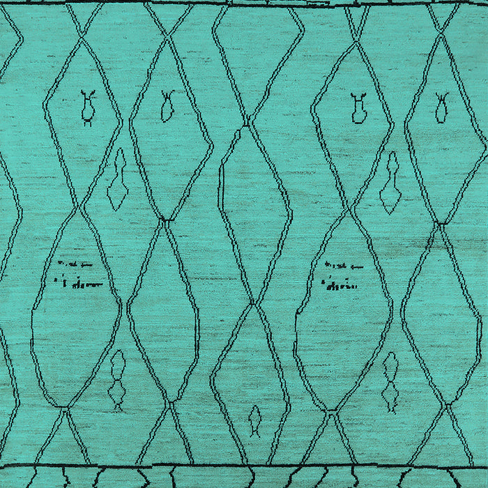 Machine Washable Solid Turquoise Modern Area Rugs, wshurb2020turq