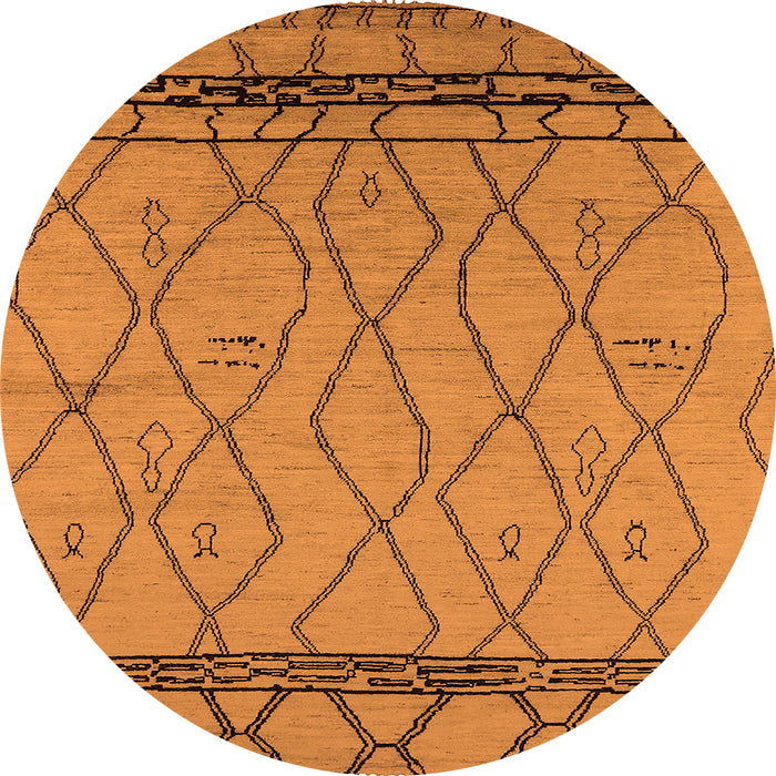Round Solid Orange Modern Rug, urb2020org
