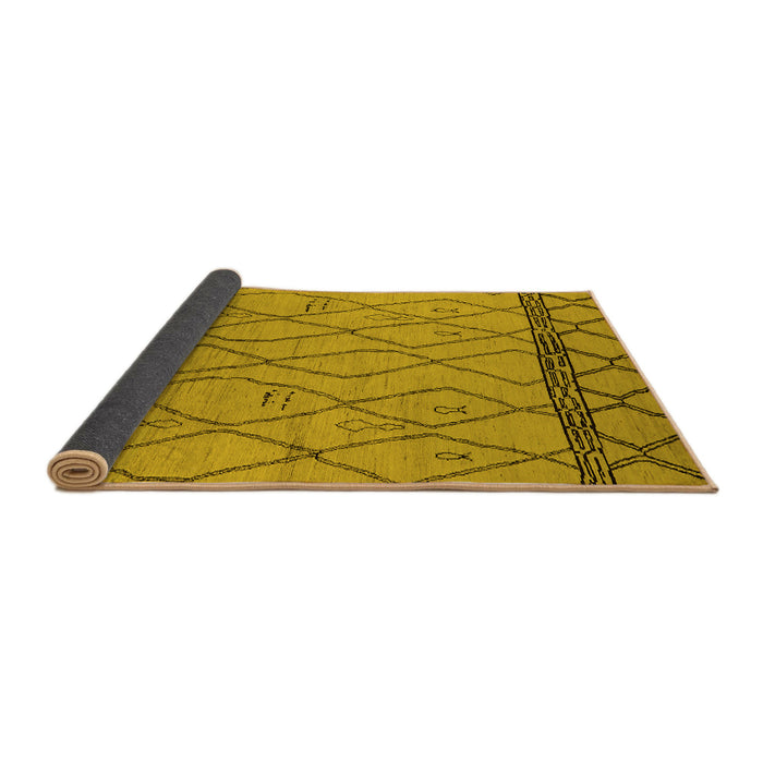 Sideview of Solid Yellow Modern Rug, urb2020yw