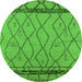 Round Solid Green Modern Rug, urb2020grn