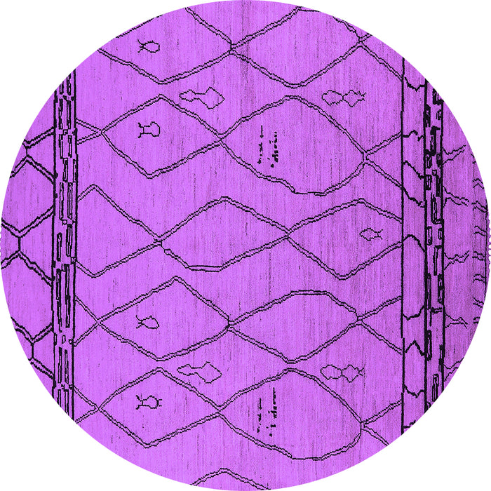 Round Solid Purple Modern Rug, urb2020pur