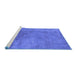 Sideview of Machine Washable Oriental Blue Industrial Rug, wshurb2021blu