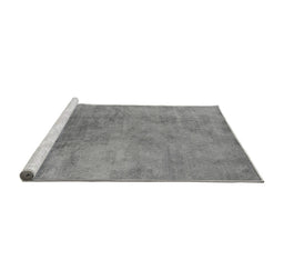 Sideview of Machine Washable Oriental Gray Industrial Rug, wshurb2021gry