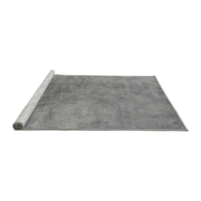Sideview of Machine Washable Oriental Gray Industrial Rug, wshurb2021gry
