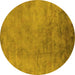 Round Oriental Yellow Industrial Rug, urb2021yw