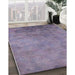 Mid-Century Modern French Lilac Purple Oriental Rug in Family Room, urb2021