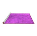 Sideview of Machine Washable Oriental Pink Industrial Rug, wshurb2021pnk