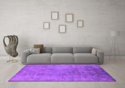 Machine Washable Oriental Purple Industrial Area Rugs in a Living Room, wshurb2021pur