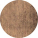 Round Oriental Brown Industrial Rug, urb2021brn