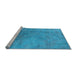 Sideview of Machine Washable Oriental Light Blue Industrial Rug, wshurb2021lblu