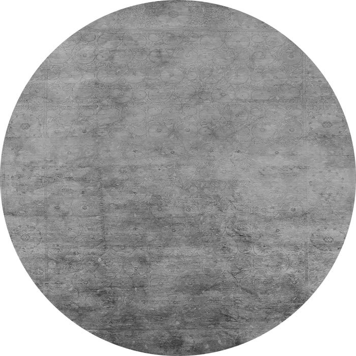 Round Oriental Gray Industrial Rug, urb2021gry