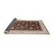 Sideview of Mid-Century Modern Dark Sienna Brown Oriental Rug, urb2022